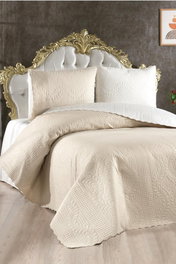 L'essentiel linge de maison Juego de colcha Sanem - Crema, Beige